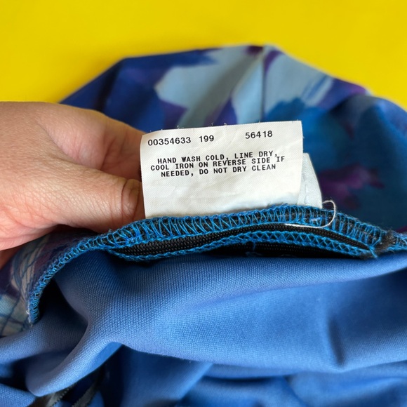 Vintage 90s Y2K Strapless Floral Blue & Purple High Low Dress - Picture 4 of 13